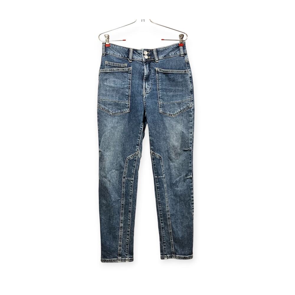 Pilcro Anthropologie Jeans Women's 27 Slim Utility Moto Paneled Denim Stretch